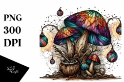 Detailed Magical Mushroom PNG Product Image 1