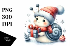 Cute Baby Snail with Gift Box, Transparent PNG Product Image 1