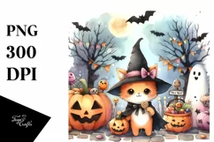 Cute Trick or Treat Watercolor PNG Product Image 3