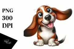 Funny Crazy Basset Hound Watercolor Product Image 1