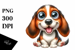 Funny Crazy Basset Hound Watercolor Product Image 1