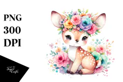 Colorful Cartoon-Style Deer | Sublimation Clipart Product Image 1