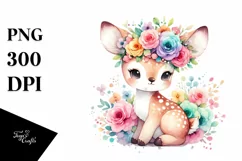 Colorful Cartoon-Style Deer | Sublimation Clipart Product Image 1
