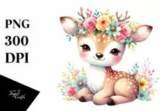 Colorful Cartoon-Style Deer | Sublimation Clipart Product Image 3