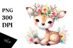 Colorful Cartoon-Style Deer | Sublimation Clipart Product Image 1