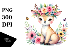 Colorful Cartoon-Style Deer | Sublimation Clipart Product Image 1