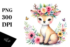 Colorful Cartoon-Style Deer | Sublimation Clipart Product Image 1