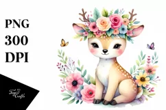 Colorful Cartoon-Style Deer | Sublimation Clipart Product Image 1