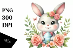 Easter Bunny Flower, Clipart |T-shirt, Mug PNG Product Image 8
