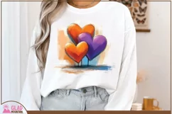 Watercolor Valentine Hearts, Valentine's Day hearts png Product Image 1