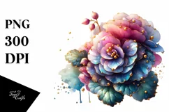 Shiny Begonia Watercolor Clipart Product Image 3