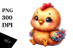 Vibrant Colorful Plush Chicken | Sublimation | Clipart Product Image 1