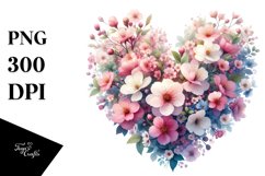 Heart with Spring Flowers, PNG Product Image 1