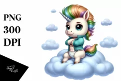 Cute Unicorn as Johnny Bravo | Clipart Product Image 3