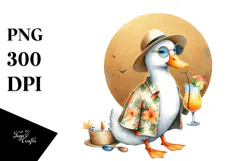 Hipster Duck by the Beach, High-Res PNG Product Image 1