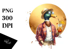 Hipster Duck by the Beach, High-Res PNG Product Image 1