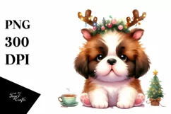 Saint Bernard in Winter, Transparent PNG Product Image 3