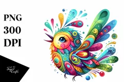 Colorful Watercolor Bird Clipart Product Image 1