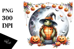 Halloween Turtle on Moon, High-Res PNG Product Image 1