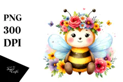 Cute Bee with Flower Crown, 20 oz Tumbler Product Image 1