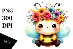 Cute Bee with Flower Crown, 20 oz Tumbler Product Image 1