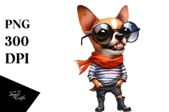 Dog with Sunglasses and Boots | Sublimation | Clipart Product Image 1