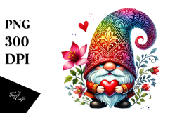Valentines Gnome Adorned PNG Product Image 1