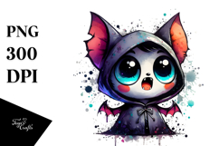 Funny Bat Boy with Spooky Hoodie, Crazy PNG Product Image 1