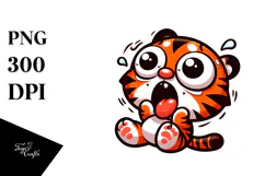 Goofy Cartoon Tiger Mid-Air PNG Product Image 1