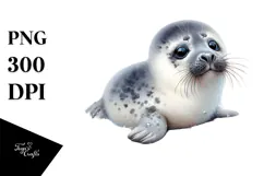 Baby Seal Painting PNG Product Image 1