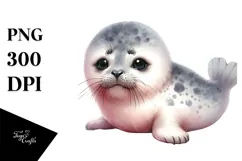 Baby Seal Painting PNG Product Image 1