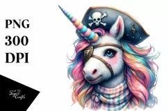 Pirate Baby Unicorn PNG Product Image 1
