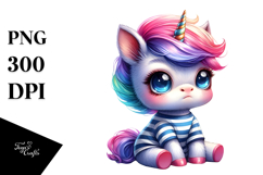 Sitting Unicorn with Cool Haircut PNG Product Image 1