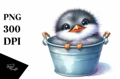 Cute Colorful Baby Arctic Tern Bucket Clipart Product Image 1