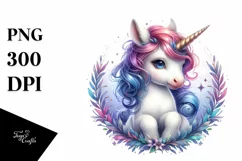 Vibrant Baby Unicorn PNG Product Image 1