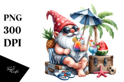 Whimsical Gnome in Beachwear, High-Quality PNG Product Image 1