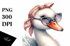 Cute Swan with Silk Scarf | Sublimation Clipart Product Image 1