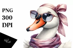 Cute Swan with Silk Scarf | Sublimation Clipart Product Image 3