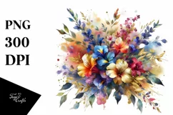 splash,Abstract Colorful Bouquet with Gold Foil Lobelia | Product Image 1