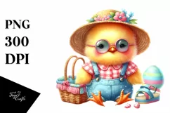 Colorful Cute Baby Chicken Dressed for Summer | Sublimation Product Image 3