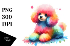Colorful Poodle, Transparent PNG Product Image 1