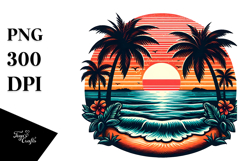 Retro Tropical Island Sunset, 20 oz Tumbler Product Image 1
