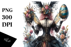 Creative Gothic Fairy with Easter Egg PNG Product Image 1