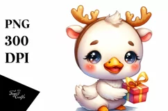 Swan with Reindeer Horns, Transparent PNG Product Image 3