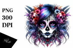 Detailed Vibrant Gothic Girl, PNG Product Image 3