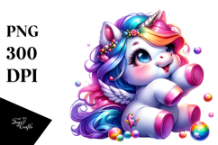 Funny Baby Unicorn Drawing, Transparent PNG Product Image 1