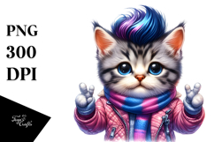 Vibrant Drawing Baby Cat PNG Product Image 1