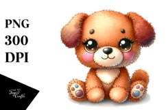 Vibrant Watercolor Cute Baby Dog Product Image 1