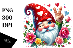 Winking Valentines Gnome PNG Product Image 1