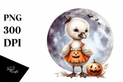 Cute Baby Swan Dressed for Halloween PNG Product Image 3